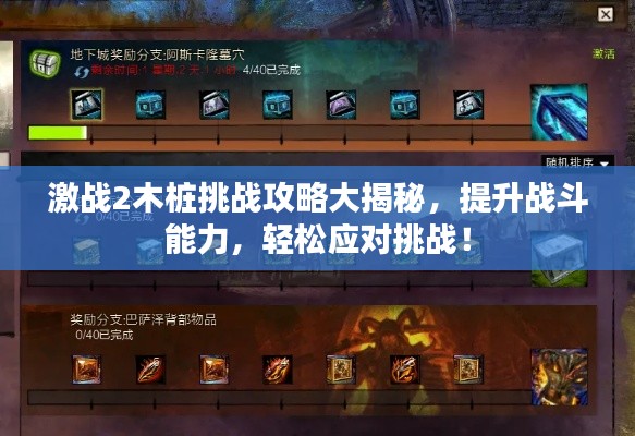 激战2木桩挑战攻略大揭秘,提升战斗能力,轻松应对挑战!