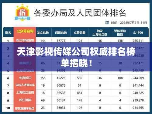 天津影视传媒公司权威排名榜单揭晓!